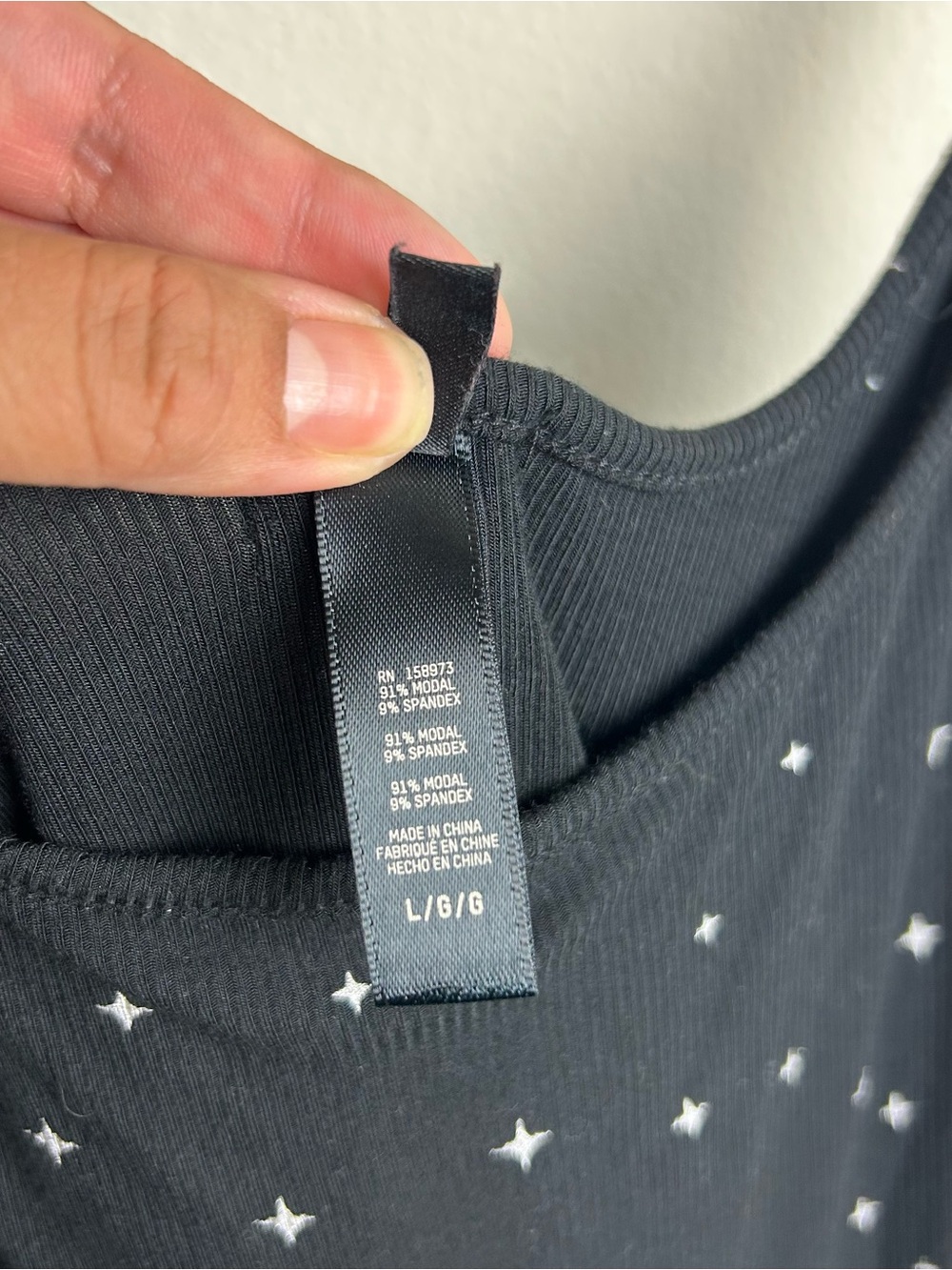 SKIMS Soft Lounge Rib Onyx Sparkle Star Slip Dress Sz L - Picture 9 of 13